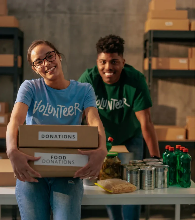 Teamwork in food donation drive