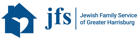 Blue house logo and 'jfs' wordmark