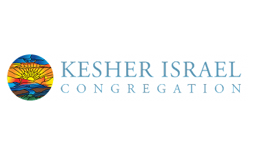 Logo of Kesher Israel Congregation with a symbolic design and text.