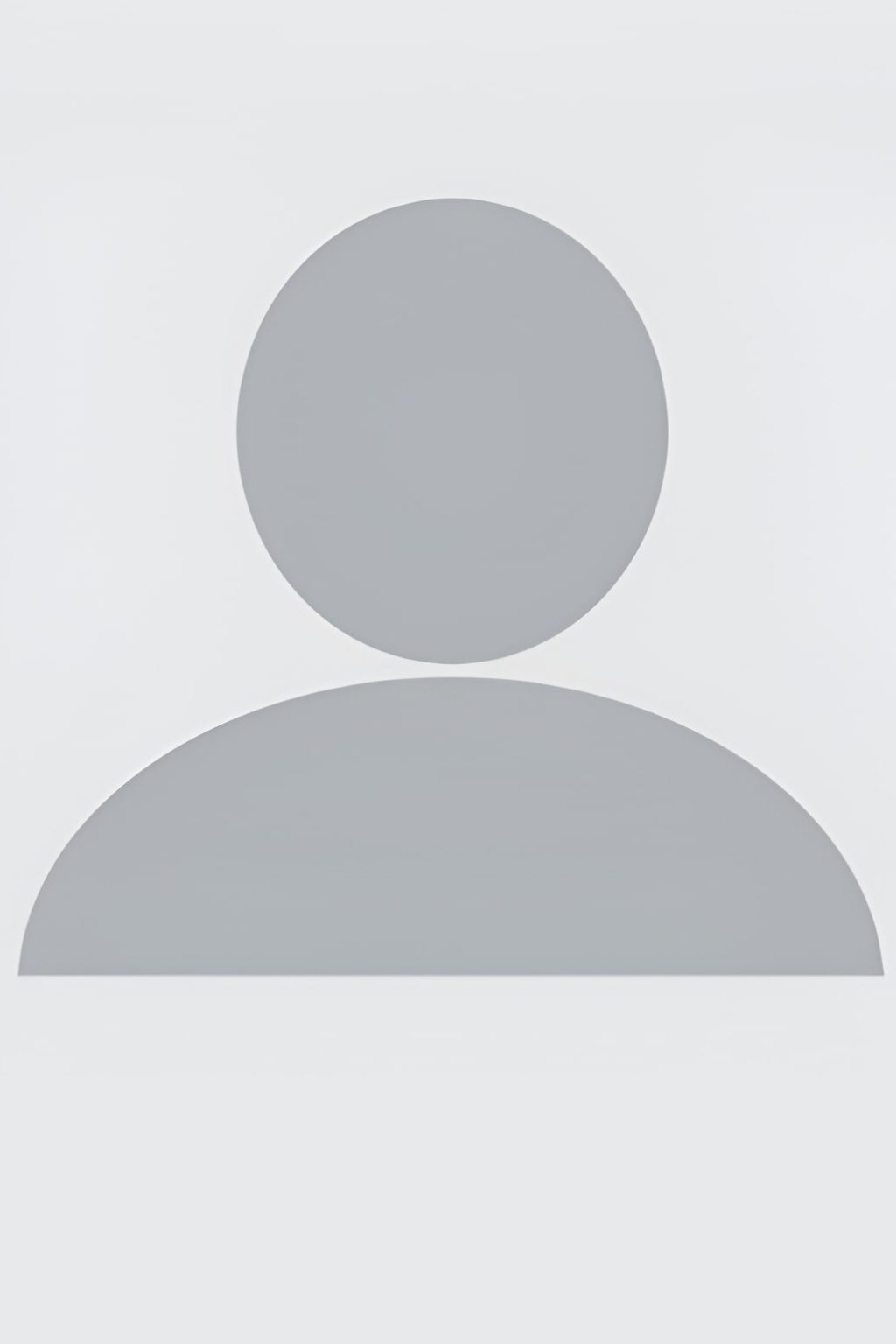 Generic gray user profile silhouette on white background.
