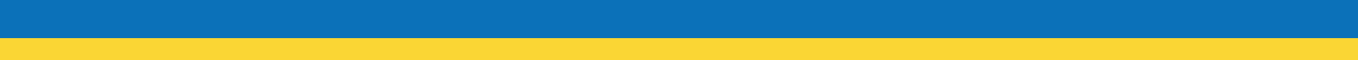 Two horizontal bands: blue top, yellow bottom