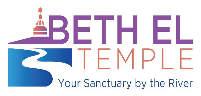 Beth El Temple logo with river graphic