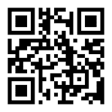 A black and white QR code centered on a white background.